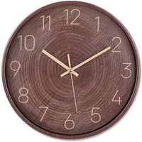 K&L Wall Art Wanduhr leise Landhaus Uhr in Holzoptik ohne Tick-Geräusche (batteriebetriebene Quarzuhr)