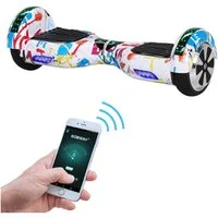 Robway Balance Scooter 6.5” Hoverboard W1 - 700 Watt mit LED Licht & Bluetooth Player, 700,00 W, 15,00 km/h, (Hoverbaord für Kinder, 1 tlg., Hoverboard, Balance Scooter, Skateboard, Elektro Scooter, Balanceboard), Self-Balance-Scooter, Bluetooth, Rob