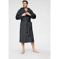 Bruno Banani Herrenbademantel Danny, Normallänge & Überlänge, auch in extra lang, Hotelbademantel, Langform, Walkfrottee, Kapuze, Gürtel, mit Logostreifen, Herren Bademantel aus 100% Baumwolle, S-4XL