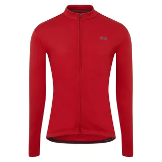 dhb - Radfahr-Trikot für Herren, Thermisches Material, Langärmlig (Kirschrot)