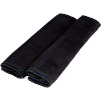 L & P Car Design Gurtpolster Gurtschoner Auto in Schwarz mit blauer Naht Sicherheitsgurt, (2 Stück), Microfaser