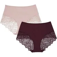ESOTIQ Taillenslip Taillenslip Pinky im 2er Pack, leichter Shaping Effekt, hohe Leibhöhe (2er-Pack)