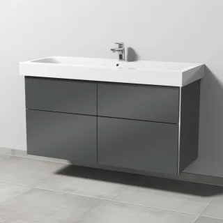 Sanipa 3way Waschtischunterbau zu Geberit iCon Waschtisch mit 4 Auszügen, Anthrazit-Glanz BS65579