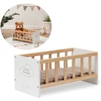 ELLA & PIET® Puppenbett SLEEPY Little Dreams aus Holz (Weiß-Schlamm)