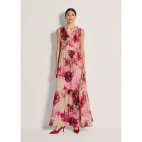 MADELEINE Maxikleid Maxikleid mit floralem Print Ärmelloses Viskosekleid mit Rundhals mit V-Blende und Knöchellänge