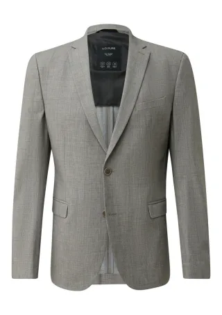 s.Oliver BLACK LABEL - Slim-Fit: Sakko aus meliertem Stretch-Gewebe braun - Gr. - 52