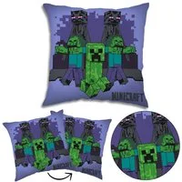 Minecraft Kopfkissen Minecraft quadratisches Kissen, Kinder Dekokissen, lila 40x40 cm