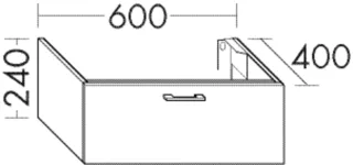 Burgbad Waschtischunterschrank Sys30 PG2 Echo 240x600x400 Marone Dekor Trüffel, WVIM060F1717 WVIM060F1717