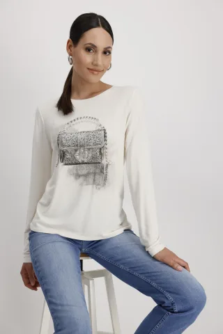 monari - Shirt mit Taschen-Print - Gr. - 44