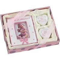 GRÄWE Neugeborenen-Geschenkset GRÄWE Baby Geschenk Set - MÄDCHEN mit Bilderrahmen
