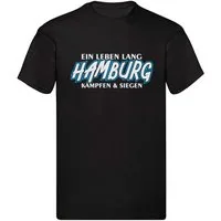 G-graphics T-Shirt Ein Leben lang – HAMBURG – kämpfen & siegen (1-tlg) Herren T-Shirt mit einem Motiv für den echten Fan