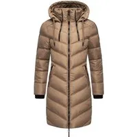 Marikoo Wintermantel Armasa modischer Damen Winter Steppmantel mit Kapuze