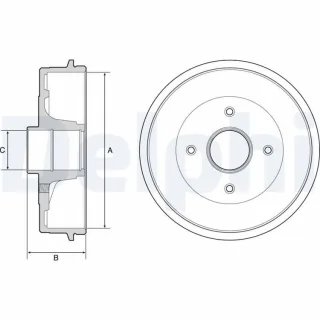 Delphi BREMSTROMMEL INKL. LAGE Renault Clio Twingo