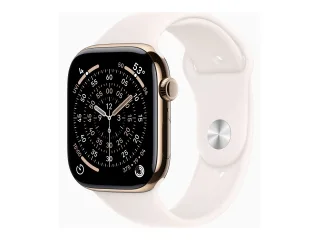 Apple Watch Series 11 (GPS + Cellular) 46mm Titan gold mit Sportarmband S/M blassrosa | mfd54zr/a |