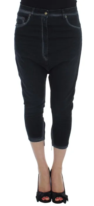 Cavalli Blue Baumwoll Stretch Baggy Relax Jeans