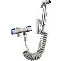 feinlux Bidet Bidet Bidet Hand Sprühgerät mit Schlauch, wandhangend, set, WC Sprüher Edelstahl( 1 Stück)