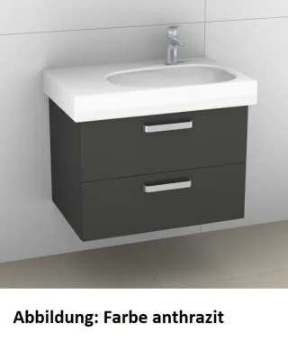 Artiqua 413 Waschtischunterschrank für Citterio 500546 ( ehem. 123675) Weiß Hochglanz Select, 413-WU 413-WU2L-K102-7160-125