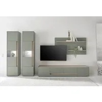 Home affaire Wohnwand City/Giron, moderne Anbauwand, Komplettset in vielen Farben verfügbar, (Set, 4-St), enthält zwei Vitrinen, ein Lowboard & ein Wandboard