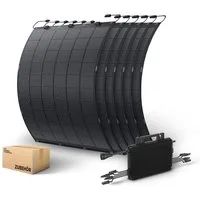 Kleines Kraftwerk Balkonkraftwerk, 1350 W, Monokristallin, (6-St), 6 x 225W flexible Solarmodule, Wechselrichter, Solarkabel