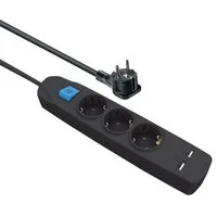Maxtrack Steckdosenleiste (Kabellänge 5 m), 3-fach Steckdosenleiste mit flachem Winkelstecker und 2x USB