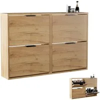 Planetmöbel Schuhschrank Flur Möbel Schuhrank, verschiedene Farben (Schuhschrank für Flur & Garderobe, Wandmontage oder Bodenstehend) passend für 8-12 Paar Schuhe je Schuhkipper