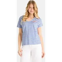 Lieblingsstück T-Shirt DollyL mit Rückenprint, V-Ausschnitt, gestreift