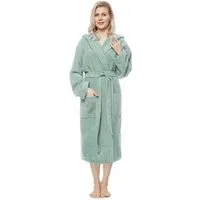 Arus Damenbademantel Pandora, waden lang, mit Kapuze, 100% Baumwolle, für Spa & Zuhause, 100% Baumwolle, Kapuze, Gürtel, mit Kapuze, wadenlang, 100% Baumwolle