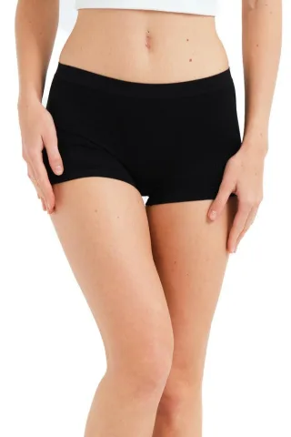 JUSTEVER Nahtlose Boxershorts, spurlos, Schwarz, Damen - Widder
