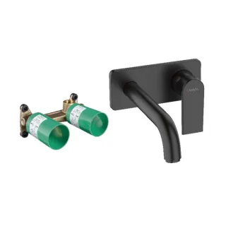 hansgrohe Vernis Shape Waschtischarmatur Unterputz Komplettset mit Grundkörper, schwarz matt