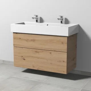 Sanipa 3way Waschtischunterbau zu Duravit Vero Waschtisch mit 2 Auszügen, Eiche Natural-Touch SM71985