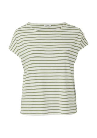 s.Oliver - T-Shirt olive/creme - Gr. - 54