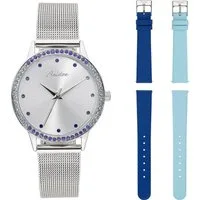 Aniston JEWELRY & WATCHES Quarzuhr, (Set, 3-tlg., mit 2 Wechselbändern), Armbanduhr, Damenuhr, neue Kollektion