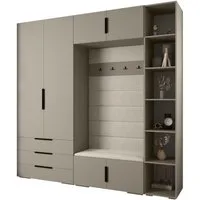 ABIKS MÖBEL Kompaktgarderobe INOVA 1 SATZ 10 Möbelset, Garderobe mit Kleiderstange und Regalen
