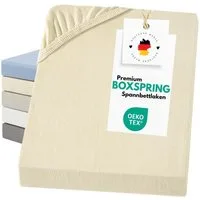 Carpe Sonno Spannbettlaken Boxspringbett Baumwolle 90x200 100x200 140x200 160x200 180x200 200x200, Jersey, Gummizug: rundum, (1 Stück), Jersey Matratzenbezug Bettwaren Wasserbett Matratze bis 50 cm