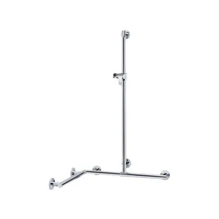Keuco Duschhandlauf Plan Care 34915176611 mit Brausestange,600/600/1100mm,Alu silber-elox/vc