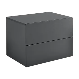 [en.casa] Wandregal, Dunkelgrau, Holzwerkstoff, 2 Schubladen, Rechteckig, 40x30x29 cm, Wohnzimmer, Regale, Wandregale