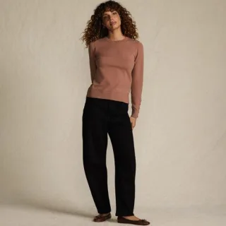 Farbige Soft Denim Relaxte Barrel-Jeans Mid Waist, Damen,  Schwarz, by Lands' End