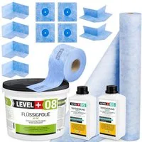Level+ Dichtstoff Dichtset für Duschabdichtung Bad Dichtband Flüssigfolie 12kg SET59