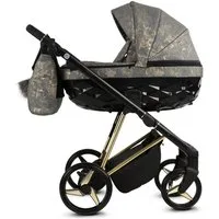 Knirpsenland Kombi-Kinderwagen Milano 2in1 Luxus 3D Wanne, Sportsitz, Wickeltasche, viel Zubehör, (Spar-Set), hohe Sicherheit durch One-Klick System der Kinderwagenaufsätze