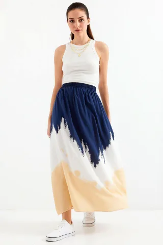 Gradient-Maxi-Rock mit elastischem Bund