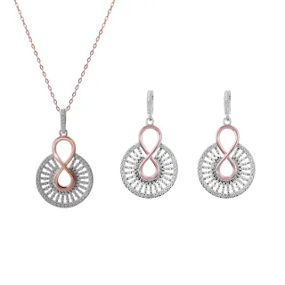 Orphelia 'Frida' Damen-Set aus 925er Sterlingsilber: Halskette + Ohrringe – Rosé SET-7437