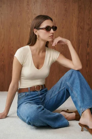 Slim Fit Crop-Jersey-Top