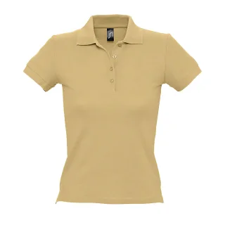 SOLS - PEOPLE Kurzärmeliges Polo-Shirt - Damen (Beige)