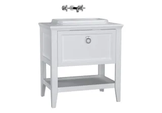 VitrA Valarte Set 78 cm Einbauwaschtisch + Waschtischunterschrank 1 Vollauszug Weiß Matt,62195 62195