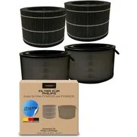 Comedes Filter-Set 2x Komplett Set einsetzbar statt Philips FY3400/30 und FY3401/00, Zubehör für passend für AC3420 & AC3421 Luftreiniger