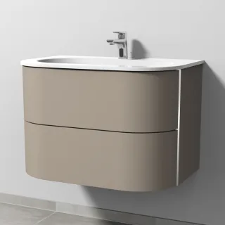 Sanipa 4balance Keramik-Set mit 2 Auszügen, Sandgrau-Matt, DL40267 DL40267