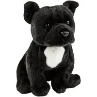 Teddys Rothenburg Kuscheltier Pitbull 30 cm schwarz Hund American Staffordshire Terrier Plüschtier (Stofftier, Plüschhund, Stoffhund)