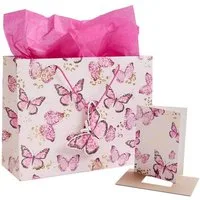 Next Geschenkpapier Schmetterling Große Geschenktüte und Karte im Set, (1St)