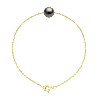 Armband echte Tahiti-Zuchtperle, rund, 8–9 mm