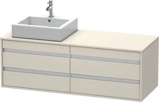 Duravit Ketho Konsolenwaschtischunterbau wandhängend Taupe Matt 1400x550x496 mm - KT6657L9191 KT6657L9191